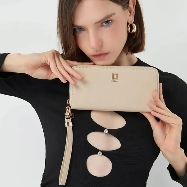 Ví Nữ Lyn Cori Coin Con Wallets LL22WWF077 Màu Be