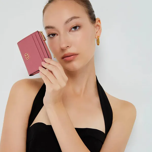 Ví Nữ Lyn Edmond Card Pocket Wallets LL23CWS035 Màu Hồng