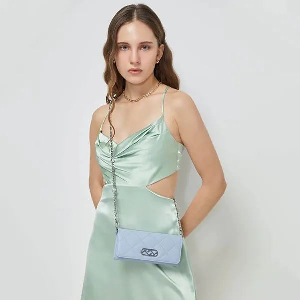 Ví Nữ Lyn Sphere Wallets On Chain LL23CWF003 Màu Xanh Blue - Túi xách - Vua Hàng Hiệu