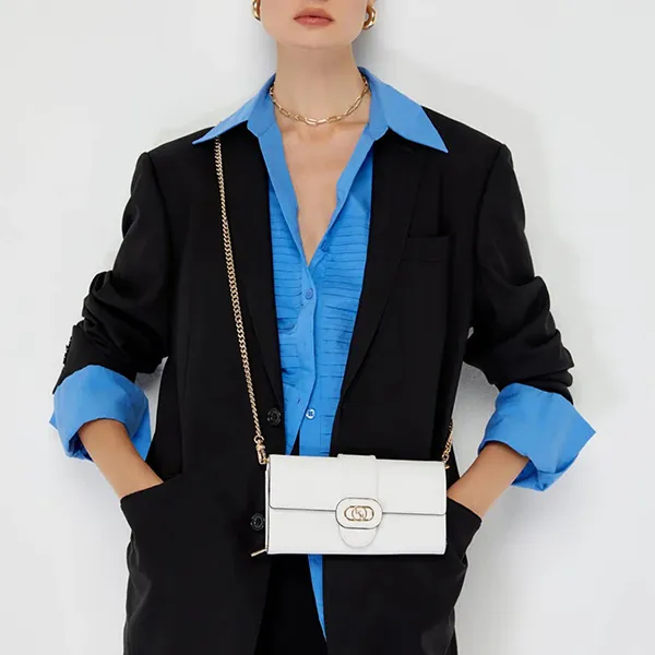 Ví Nữ Lyn Vilma Wallets On Chain LL23CWF009 Màu Trắng