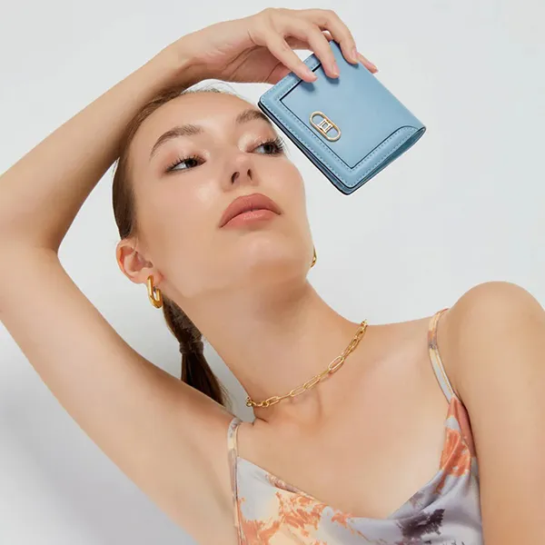 Ví Nữ Lyn Vincent Short Wallets LL23CWS039 Màu Xanh Blue