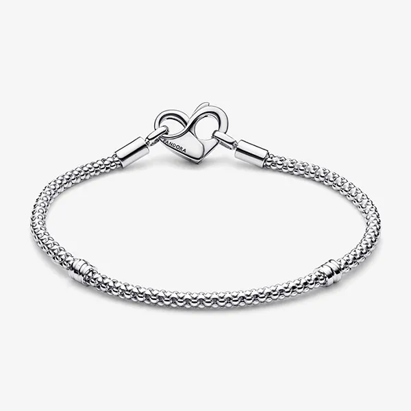 Vòng Đeo Tay Nữ Pandora Moments Studded Chain Bracelet 592453C00 Màu Bạc Size 16