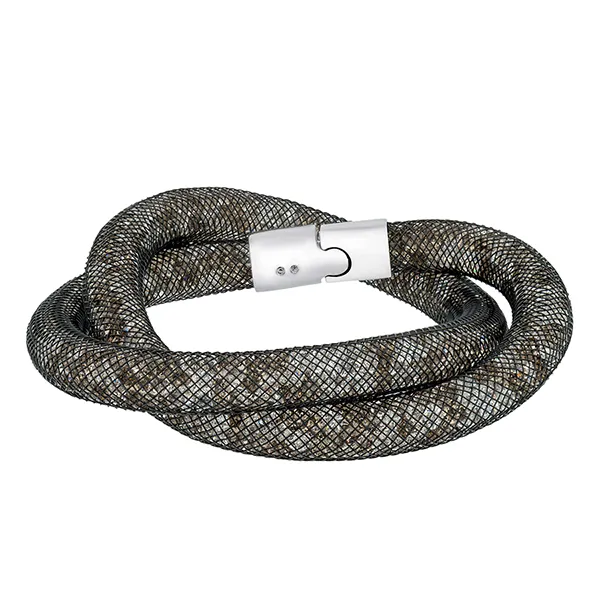 Vòng Đeo Tay Nữ Swarovski Nylon And Rhodium Plated Black Crystal Bracelet 5136303 Màu Đen Xám - Trang sức - Vua Hàng Hiệu