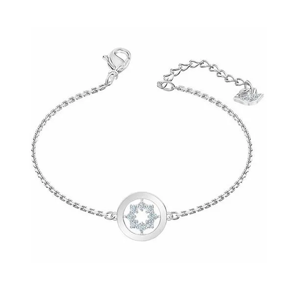 Vòng Đeo Tay Nữ Swarovski Further Bracelet Round Shape, White, Rhodium Plated 5499003 Màu Bạc