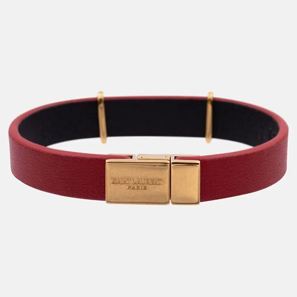 Vòng Đeo Tay Unisex Yves Saint Laurent YSL Opyum Leather Bracelet Màu Đỏ