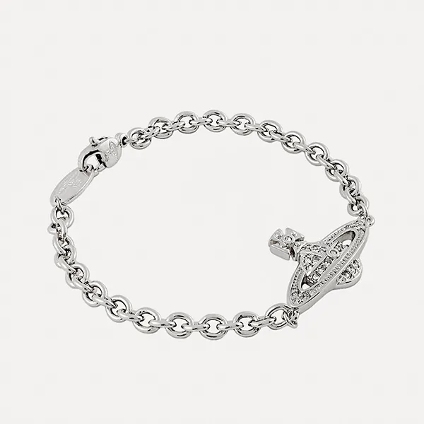 Vòng Đeo Tay Vivienne Man. Mini Bas Relief Chain Bracelet Silver Màu Bạc