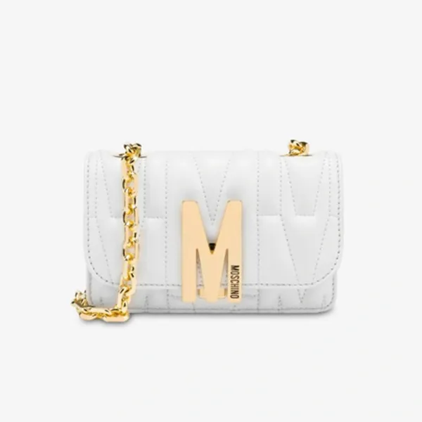 Túi Đeo Chéo Nữ Moschino Mini Quilted Bag With Shoulder Strap Màu Trắng
