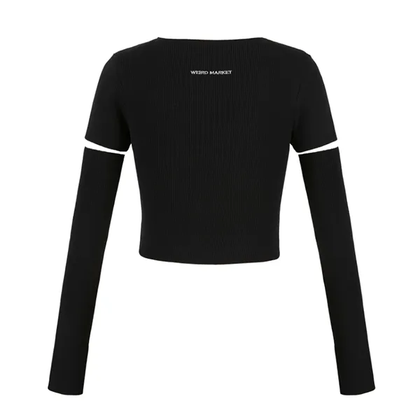 Áo Dài Tay Nữ Weird Market Pickleball Metal Logo Long Sleeve Top Màu Đen