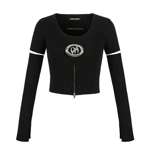 Áo Dài Tay Nữ Weird Market Pickleball Metal Logo Long Sleeve Top Màu Đen
