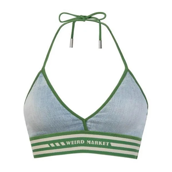 Áo Ngực Weird Market Stripe Sport Bra Màu Xanh
