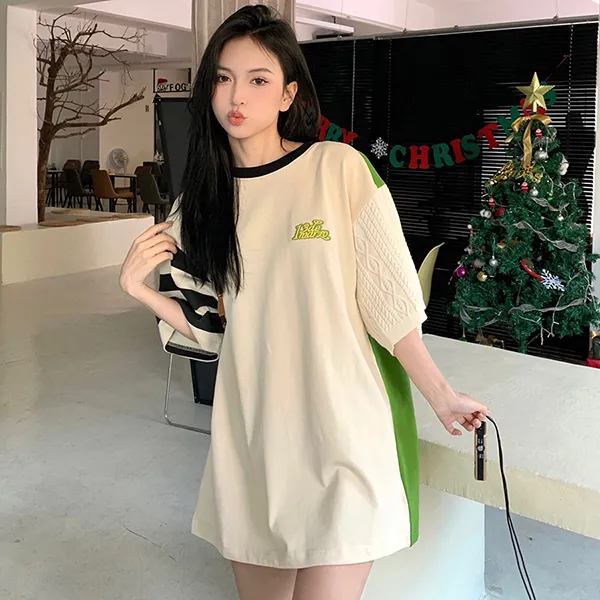 Áo Phông 13 De Marzo Bear Knit Sleeve Tshirt Foliage Phối Màu Size S - Thời trang - Vua Hàng Hiệu