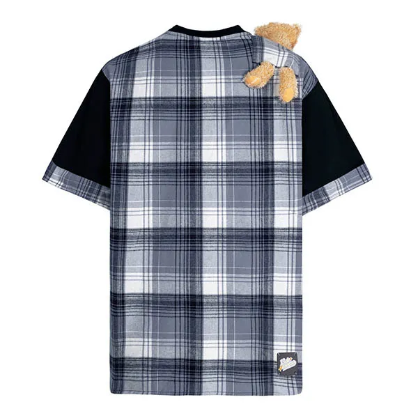 Áo Phông 13 De Marzo Shoulder Bear Plaid T-shirt Black Màu Đen Size S