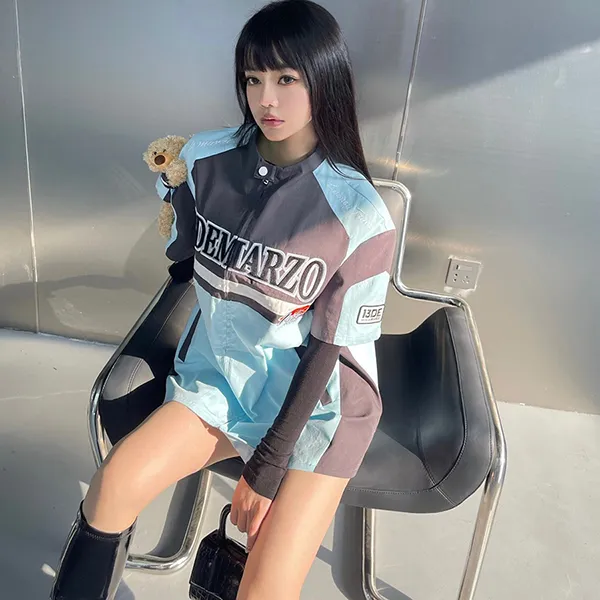Áo Phông 13 De Marzo X Looney Tunes Duffy Duck Racing Shirt Corydalis Màu Xanh Blue Size S