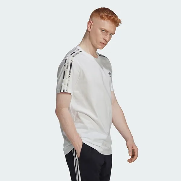 Áo Phông Nam Adidas Tshirt 3-Stripes Camo Tee HK2798 Màu Trắng Size XL - 3