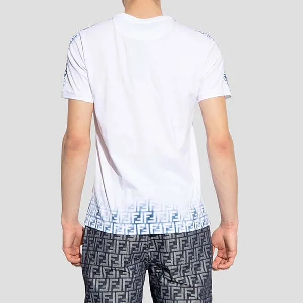 Áo Phông Nam Fendi Monogram Fade Print Tshirt FY0894 AN21 F0QR0 Màu Trắng - Thời trang - Vua Hàng Hiệu