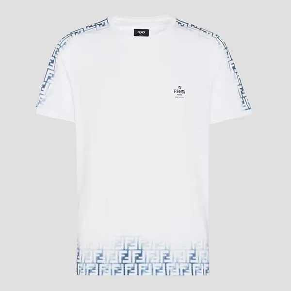 Áo Phông Nam Fendi Monogram Fade Print Tshirt FY0894 AN21 F0QR0 Màu Trắng - Thời trang - Vua Hàng Hiệu