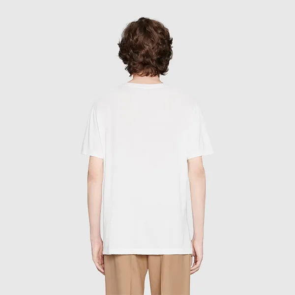 Áo Phông Unisex Gucci Tshirt In White Màu Trắng Size M - 4