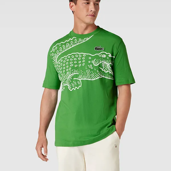 Áo Phông Nam Lacoste Men's Loose Fit Short Sleeve Tshirt Màu Xanh Green Size 4