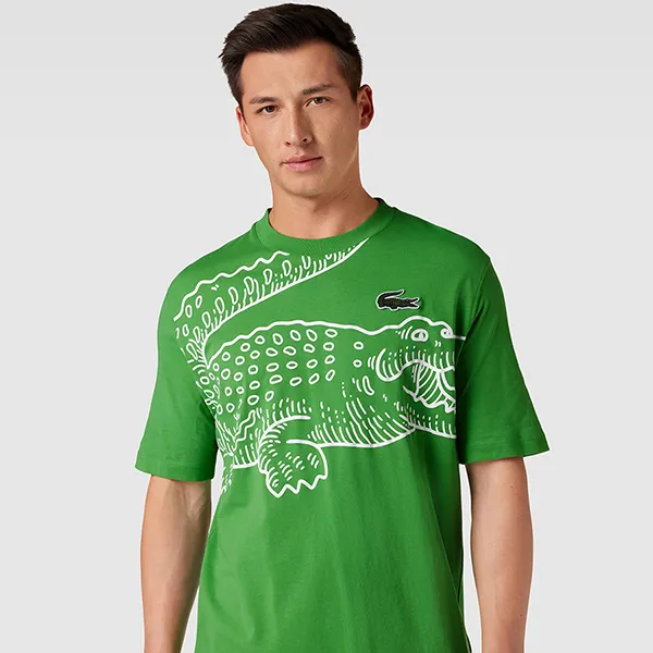 Áo Phông Nam Lacoste Men's Loose Fit Short Sleeve Tshirt Màu Xanh Green Size 4
