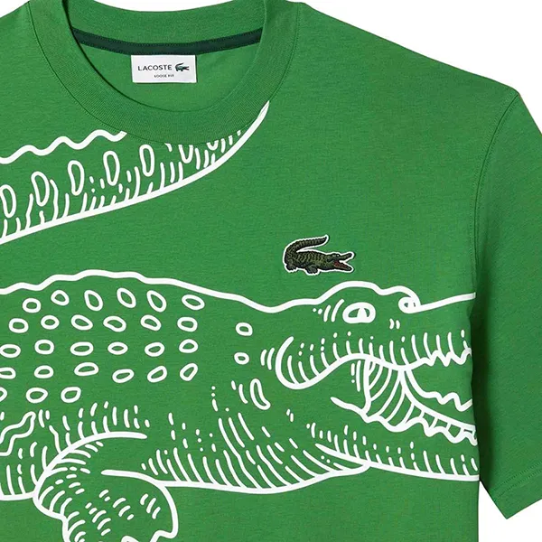 Áo Phông Nam Lacoste Men's Loose Fit Short Sleeve Tshirt Màu Xanh Green Size 4