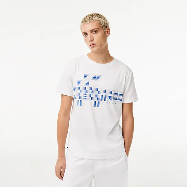 Áo Phông Nam Lacoste Men's Sport X Novak Djokovic Printed Tshirt TH9320 Màu Trắng - Thời trang - Vua Hàng Hiệu
