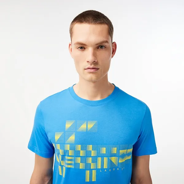 Áo Phông Nam Lacoste Men's Sport X Novak Djokovic Printed Tshirt TH9320 Màu Xanh Blue - Thời trang - Vua Hàng Hiệu