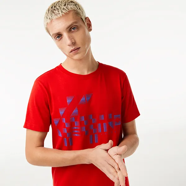 Áo Phông Nam Lacoste Men's Sport X Novak Djokovic Printed Tshirt TH9320 Màu Đỏ - Thời trang - Vua Hàng Hiệu