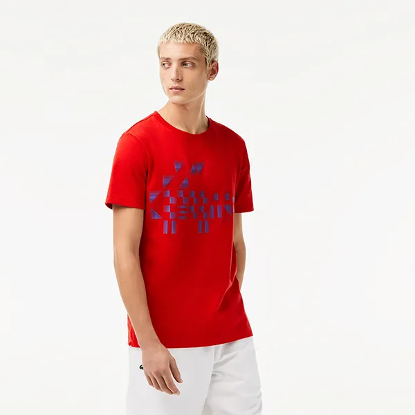 Áo Phông Nam Lacoste Men's Sport X Novak Djokovic Printed Tshirt TH9320 Màu Đỏ - Thời trang - Vua Hàng Hiệu