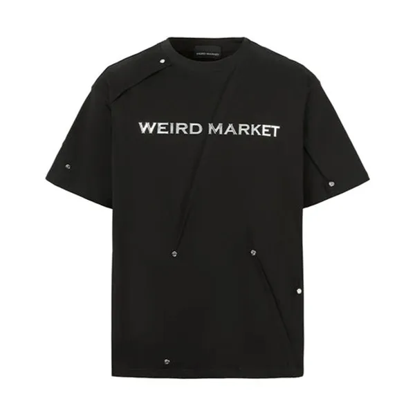 Áo Phông Weird Market Metal Logo Fold Tshirt Màu Đen