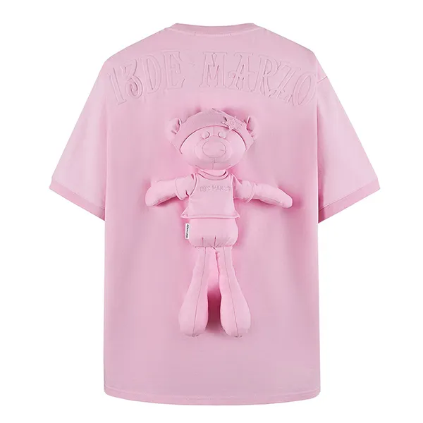 Áo Phông Nữ 13 De Marzo Bear Embossment T-shirt Màu Hồng Size S