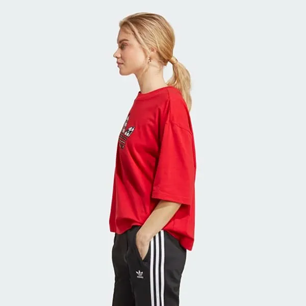 Áo Phông Nữ Adidas Logo Originals IC5143 Tshirt Màu Đỏ