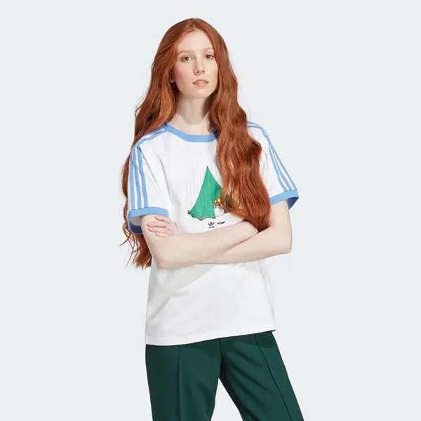 Áo Phông Nữ Adidas Originals X Moomin Tshirt Màu Xanh Trắng