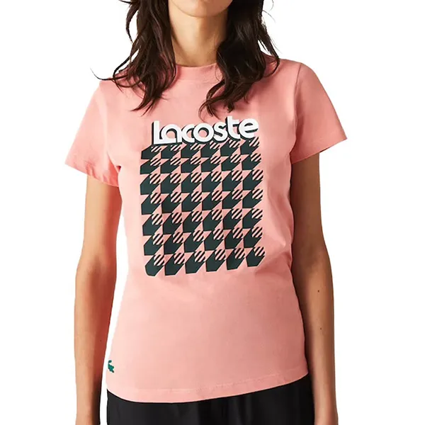 Áo Phông Nữ Lacoste Graphic Women's Tennis Tee Tshirt Màu Hồng - Thời trang - Vua Hàng Hiệu