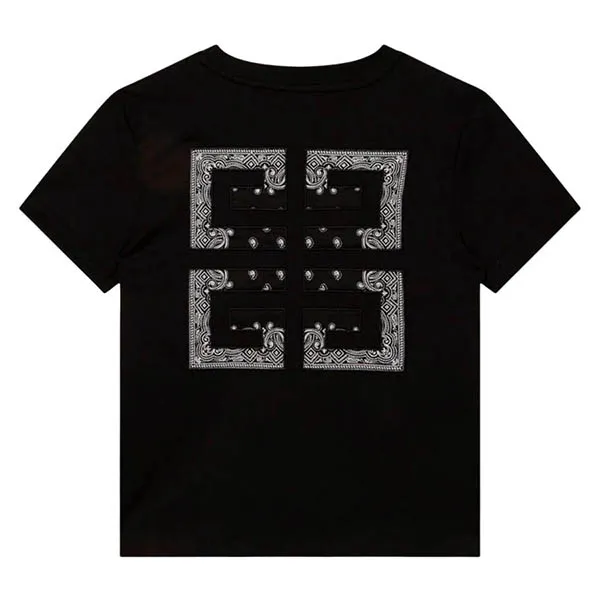 Áo Phông Trẻ Em Givenchy With Logo Embroidered Tshirt H25382/09B ---BLACK Màu Đen