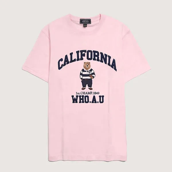 Áo Phông WHOAU Steve WHRAD2312U Tshirt Màu Hồng