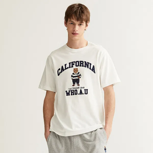 Áo Phông WHOAU Steve WHRAD2312U Tshirt Màu Trắng - Thời trang - Vua Hàng Hiệu