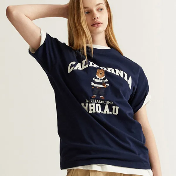Áo Phông WHOAU Steve WHRAD2312U Tshirt Màu Xanh Navy Size M - Thời trang - Vua Hàng Hiệu