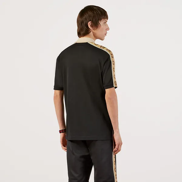 Áo Polo Gucci With Interlocking G Stripe Shirt Màu Đen - Thời trang - Vua Hàng Hiệu