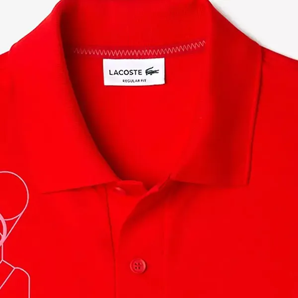 Áo Polo Nam Lacoste Active Movement 3D Signature Polo Shirt PH5526 Màu Đỏ Size 3 - 2