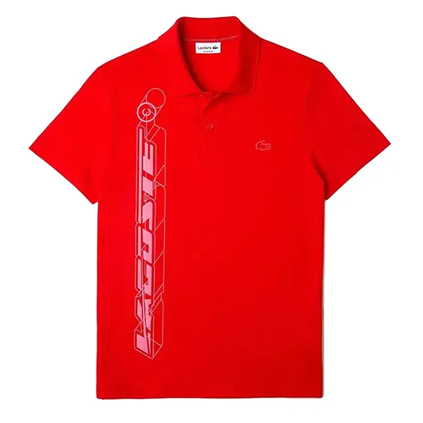 Áo Polo Nam Lacoste Active Movement 3D Signature Polo Shirt PH5526 Màu Đỏ Size 3 - 3
