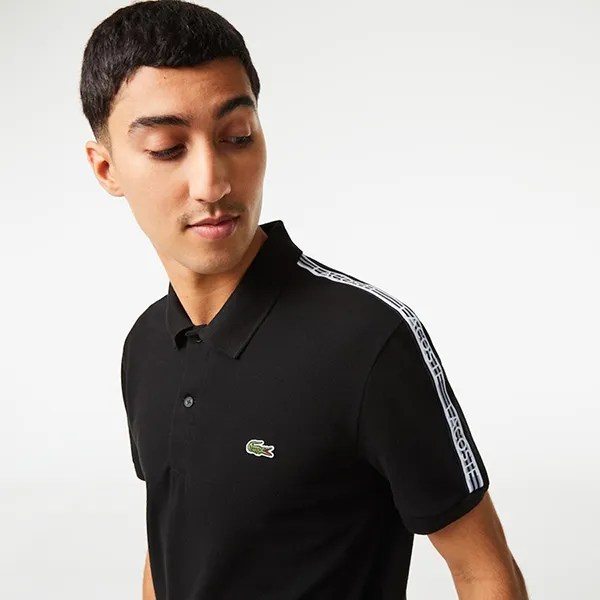 Áo Polo Nam Lacoste Regular Fit Logo Stripe Stretch Polo Shirt PH5075 031 Màu Đen Size 6 - Thời trang - Vua Hàng Hiệu