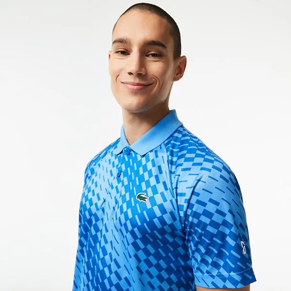 Áo Polo Nam Lacoste Tennis x Novak Djokovic Fan Version Polo DH5174-51 Màu Xanh Blue Size 3