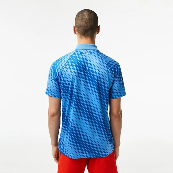 Áo Polo Nam Lacoste Tennis x Novak Djokovic Fan Version Polo DH5174-51 Màu Xanh Blue Size 3