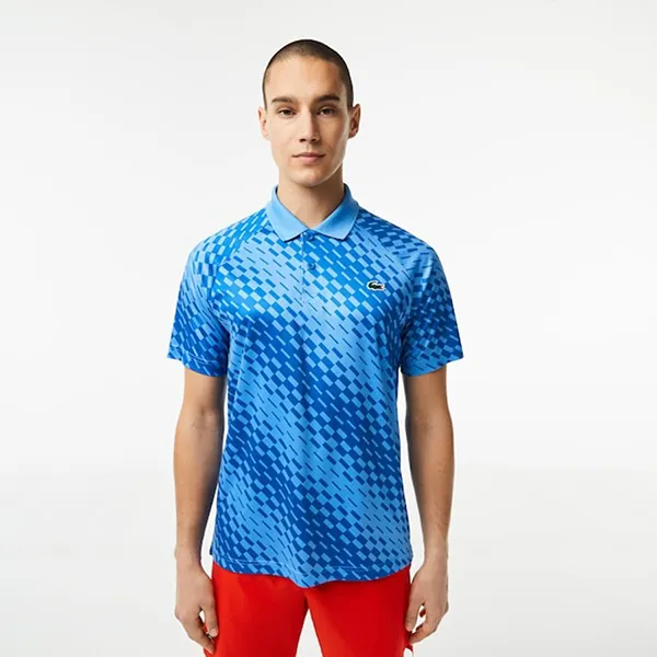 Áo Polo Nam Lacoste Tennis x Novak Djokovic Fan Version Polo DH5174-51 Màu Xanh Blue Size 3