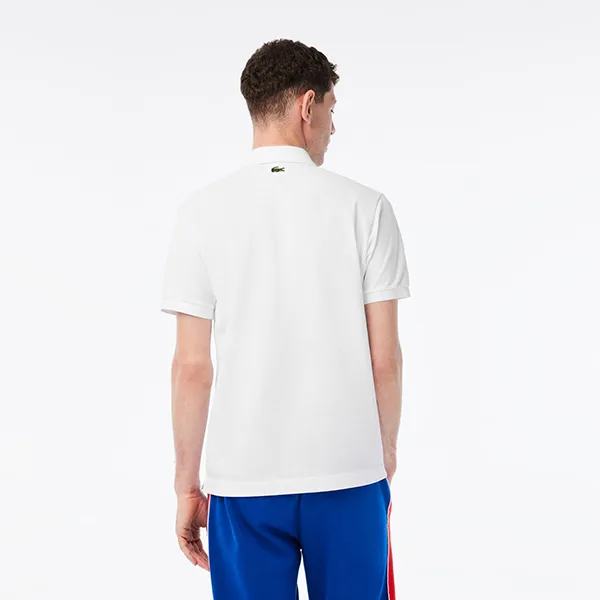 Áo Polo Nam Lacoste X Netflix Organic Cotton Polo Shirt Cá Sấu Xanh PH7057-00 Màu Trắng - Thời trang - Vua Hàng Hiệu