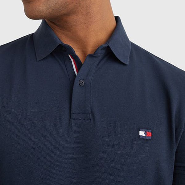 Áo Polo Nam Tommy Hilfiger Embroidery Logo Polo Shirt TH10084-004_DESERT-SKY Màu Xanh Than Size M - 4