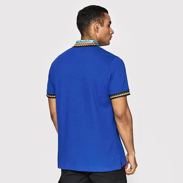 Áo Polo Nam Versace Jeans Couture Men's Garland Baroque Print Collar Regular Fit Polo 72GAGT06 Màu Xanh Dương Size S - Thời trang - Vua Hàng Hiệu