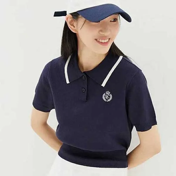 Áo Polo Nữ Spao Embroidery Collar Short Sleeve Knit_SPKWD25G02 Màu Xanh Navy Size S - Thời trang - Vua Hàng Hiệu