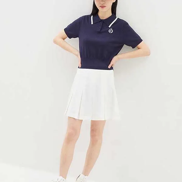 Áo Polo Nữ Spao Embroidery Collar Short Sleeve Knit_SPKWD25G02 Màu Xanh Navy Size S - Thời trang - Vua Hàng Hiệu
