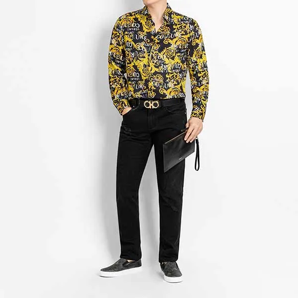 Áo Sơ Mi Dài Tay Nam Versace Jean Couture Black With Baroque Pattern Printed 74GAL2R0 NS219 G89 Màu Vàng Đen Size 48 - Thời trang - Vua Hàng Hiệu